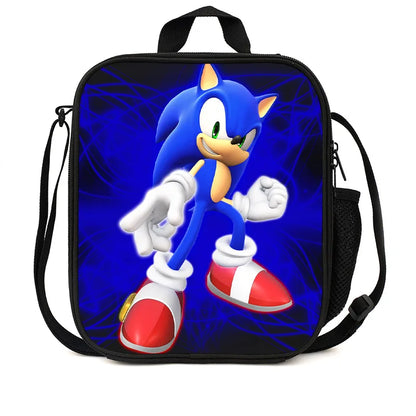 Zaino-borsa-astuccio immagini 3D  cartone animato “Sonic”, in nylon poliestere.  Spazioso e alla Moda, Perfetto per Scuola, Viaggi e Tempo Libero.