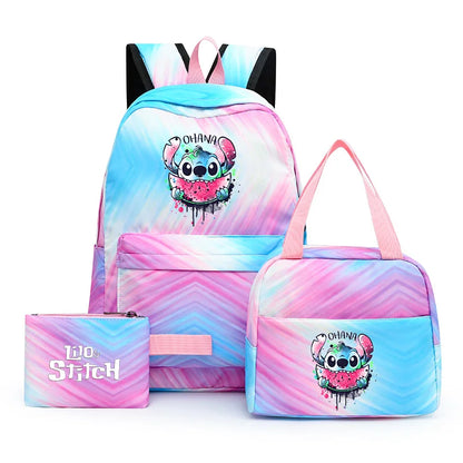 Zaino, borsetta e astuccio immagini 3D  cartoni animati, in nylon poliestere.  Spazioso e alla Moda, Perfetto per Scuola, Viaggi e Tempo Libero.
