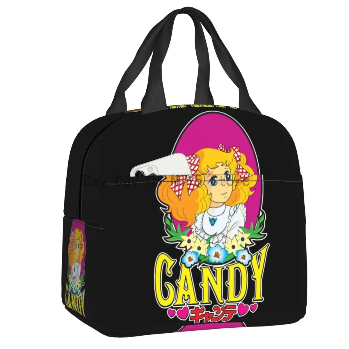 Borsa termica isolante porta vivande per bambini con immagini “Candy Candy”. Figure e colori a scelta.