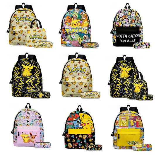 Zaino “Pokemon”, in nylon poliestere.  Spazioso e alla Moda, Perfetto per Scuola, Viaggi e Tempo Libero.