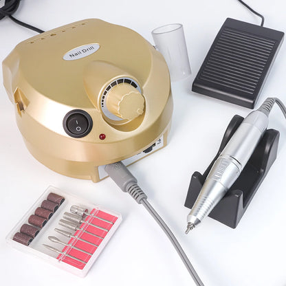 Trapano/smerigliatore elettrico per unghie. Potente motore da 35000 giri/min, a basso rumore. Kit completo di frese per unghie professionali per manicure e pedicure.