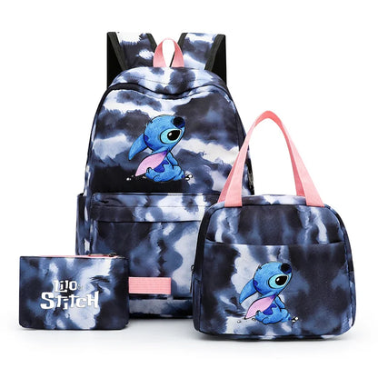 Zaino, borsetta e astuccio immagini 3D  cartoni animati, in nylon poliestere.  Spazioso e alla Moda, Perfetto per Scuola, Viaggi e Tempo Libero.
