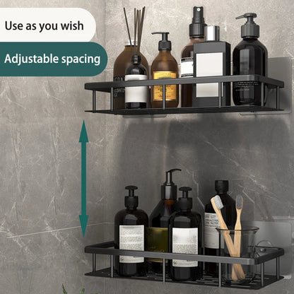 Scaffale organizzatore da bagno, per doccia in lega di alluminio, porta shampoo, bagno/doccia schiuma, multi-oggetti, senza bisogno di fare fori.