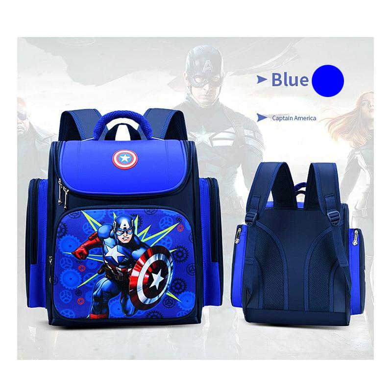 Zaino “Uomo Ragno/Capitan America”, in nylon poliestere.  Spazioso e alla Moda, Perfetto per Scuola, Viaggi e Tempo Libero.
