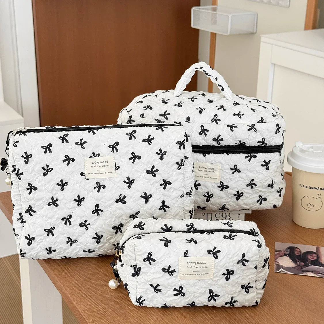 🧳 Beauty-Case Organizer da Viaggio – 3 Misure in Cotone e Nylon | Eleganza, Praticità e Capacità.