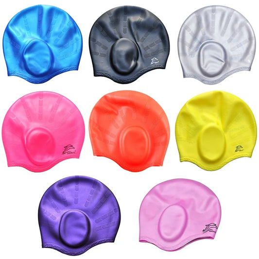 Cuffie da nuoto in silicone unisex per adulti e bambini. Impermeabili, ergonomiche per le orecchie.