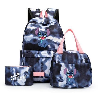 Zaino, borsetta e astuccio immagini 3D  cartoni animati, in nylon poliestere.  Spazioso e alla Moda, Perfetto per Scuola, Viaggi e Tempo Libero.
