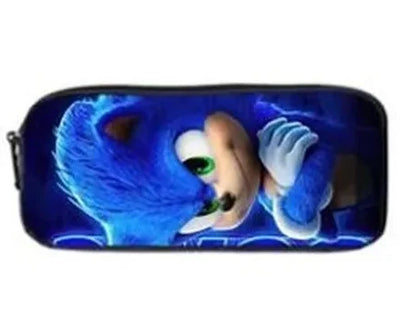 Zaino-borsa-astuccio immagini 3D  cartone animato “Sonic”, in nylon poliestere.  Spazioso e alla Moda, Perfetto per Scuola, Viaggi e Tempo Libero.