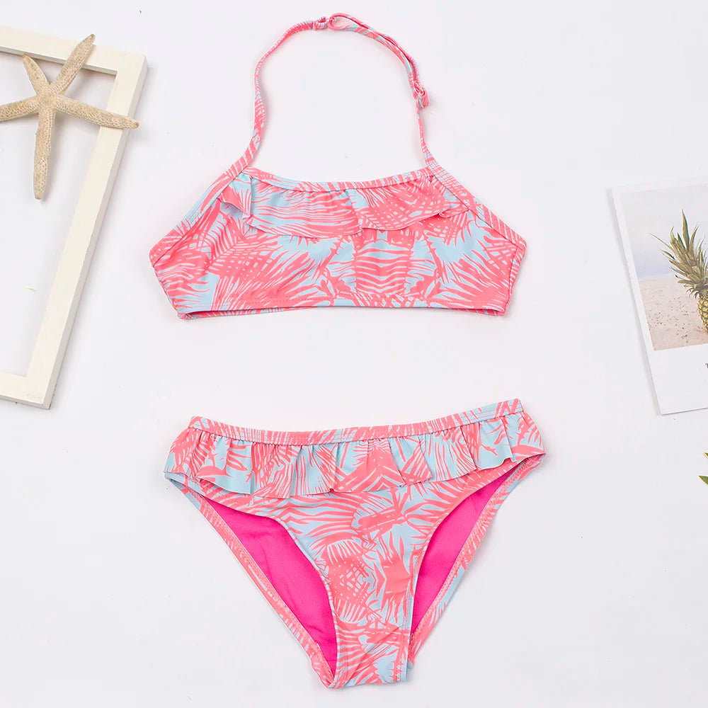 Costume Da Bagno “Bichini” da Bambina. Design Moderno, Colore Fantasia, Comodo, Traspirante.