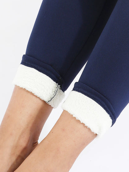 Leggins da donna invernali con imbottitura in pile. Sportivi/casual.