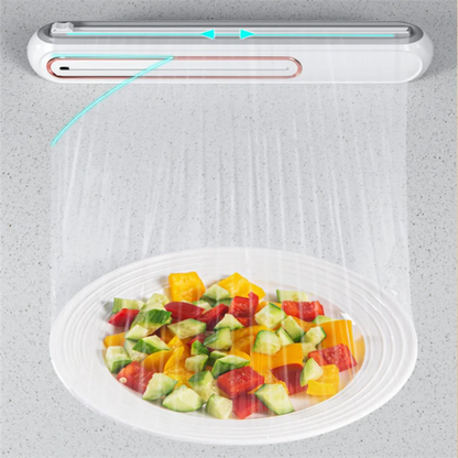 Porta pellicola trasparente per alimenti. Contenitore per pellicola  trasparente con taglierina e magnete per montaggio.