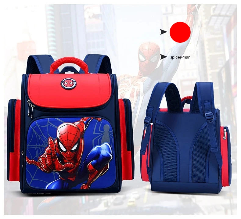 Zaino “Uomo Ragno/Capitan America”, in nylon poliestere.  Spazioso e alla Moda, Perfetto per Scuola, Viaggi e Tempo Libero.