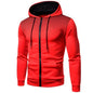 Tuta sportiva, completo due pezzi 4 stagioni: pantaloni neri e maglia 5 colori con cappuccio.