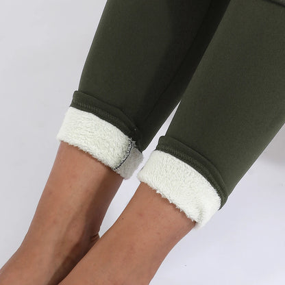 Leggins da donna invernali con imbottitura in pile. Sportivi/casual.