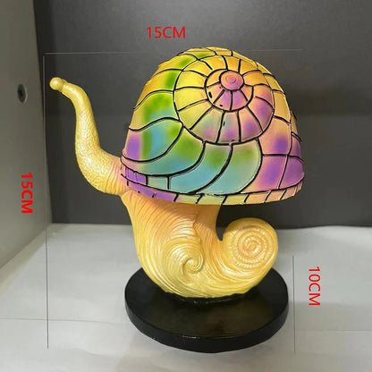 Lampada da tavolo creativa della serie di piante colorate in resina. Lampada colorata crea atmosfera a forma di fiore, fungo.