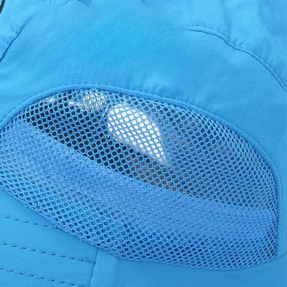 Cappello primavera/estate unisex per bambini con tesa circolare e immagini colorate. Protezione a 360° in poliestere traspirante.