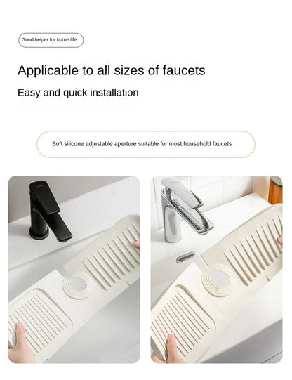 Tappetino antigoccia multiuso da lavandino per riporre il sapone da toilette. Design con pendenza per un drenaggio rapido dell'acqua.