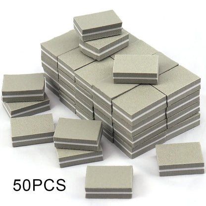 Carta vetrata per Manicure, grana 100/180. Set da 10-25 o 50 pezzi Mini buffer per nail art professionale.