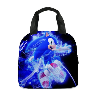 Zaino-borsa-astuccio immagini 3D  cartone animato “Sonic”, in nylon poliestere.  Spazioso e alla Moda, Perfetto per Scuola, Viaggi e Tempo Libero.