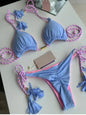 Costume da bagno da donna. Set 2 Pezzi a triangolo, chiusura a lacci regolabile, asciugatura rapida, non si restringe.