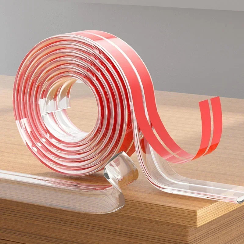 Striscia di protezione para urti per bambini. In PVC con nastro biadesivo. Extra spessa, trasparente copri angoli e spigoli mobili.