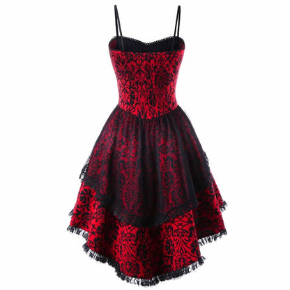 Abito costume per carnevale da donna stile vittoriano/gotico con merletti in pizzo.