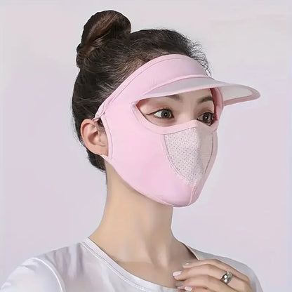 Maschera estiva sottile con visiera per protezione solare. Traspirante, lavabile, protezione UV.