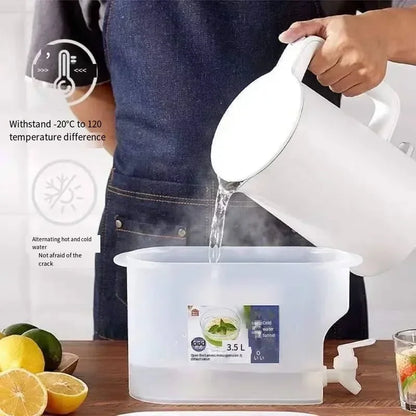 Brocca per acqua fredda di grande capacità, 3,5L.  Distributore di bevande ghiacciate con rubinetto per frigorifero.