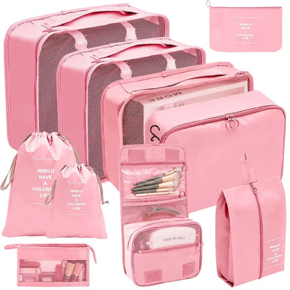 Set Borse per Custodia Bagagli per Interno Valigia/Trolley. Set composto da  7/8/9/10 borse. Più colori a disposizione da scegliere a piacimento.