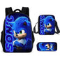Zaino-borsa-astuccio immagini 3D  cartone animato “Sonic”, in nylon poliestere.  Spazioso e alla Moda, Perfetto per Scuola, Viaggi e Tempo Libero.