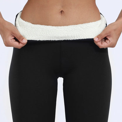 Leggins da donna invernali con imbottitura in pile. Sportivi/casual.