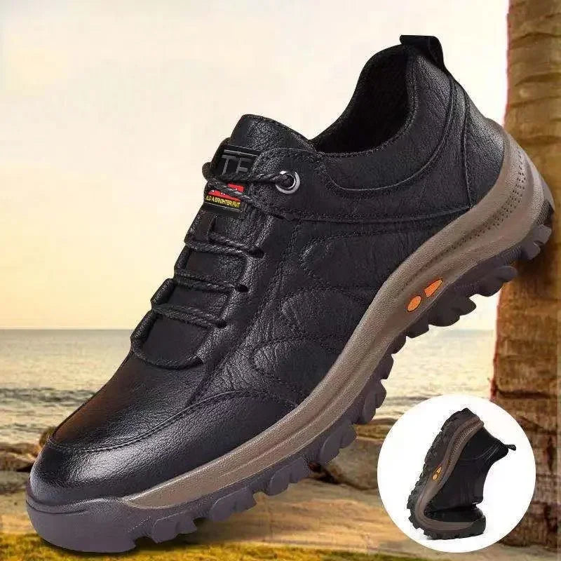 Scarpa da uomo, in pelle poliestere, impermeabile, traspirante, morbida.