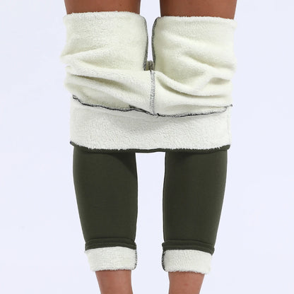 Leggins da donna invernali con imbottitura in pile. Sportivi/casual.