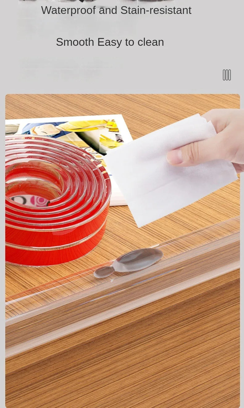 Striscia di protezione para urti per bambini. In PVC con nastro biadesivo. Extra spessa, trasparente copri angoli e spigoli mobili.