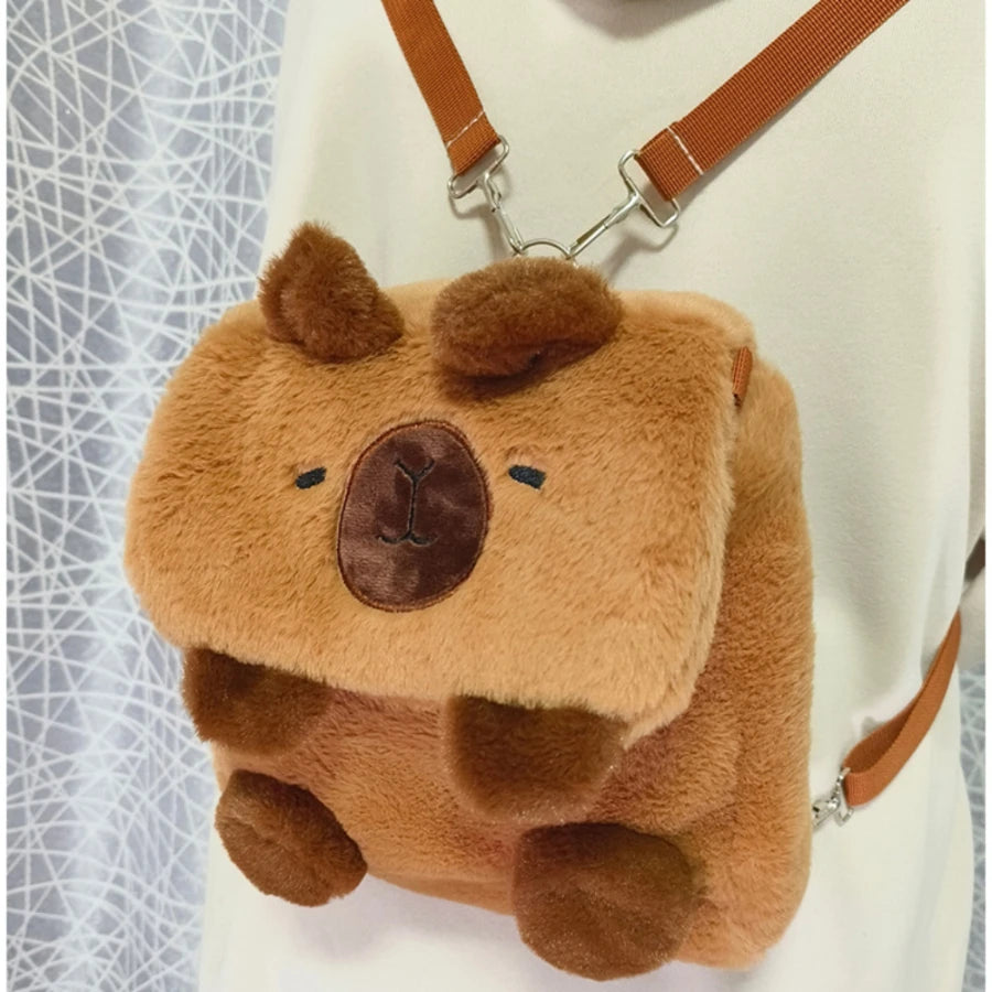 Zaino a forma di capibara in tessuto a coste, Zaini e borse perfetti per tempo libero.