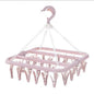 Appendiabiti con 32 clip, ideale per calzini, biancheria intima. Pieghevole, 3 colori disponibili.