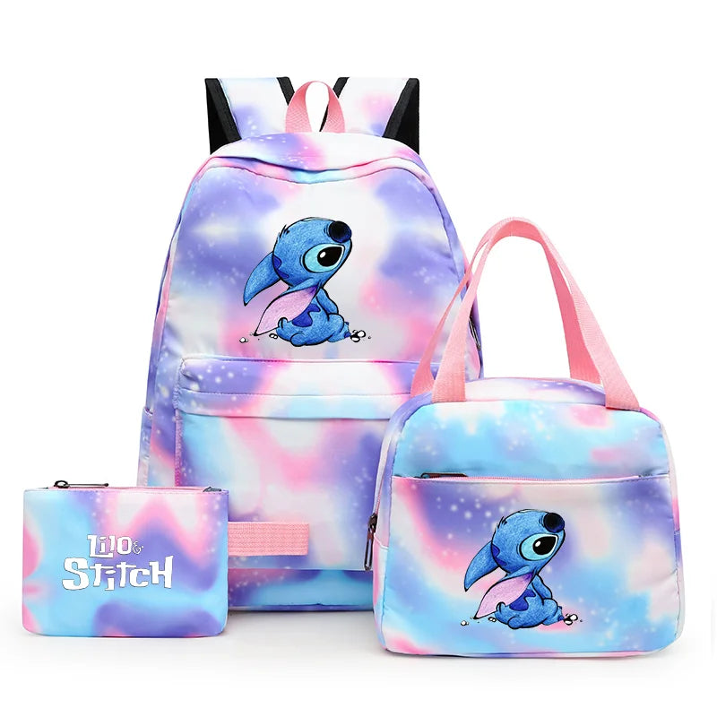 Zaino, borsetta e astuccio immagini 3D  cartoni animati, in nylon poliestere.  Spazioso e alla Moda, Perfetto per Scuola, Viaggi e Tempo Libero.