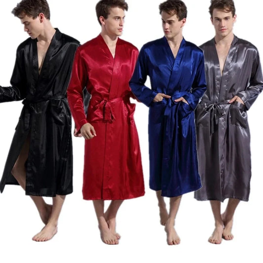 Vestaglia da Uomo in Raso per Primavera/Autunno - Colorata, Comoda e Fresca.