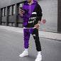 Tuta sportiva autunno/inverno, completo maglia con cappuccio e pantaloni, stampa 3D, colori e immagini a scelta.