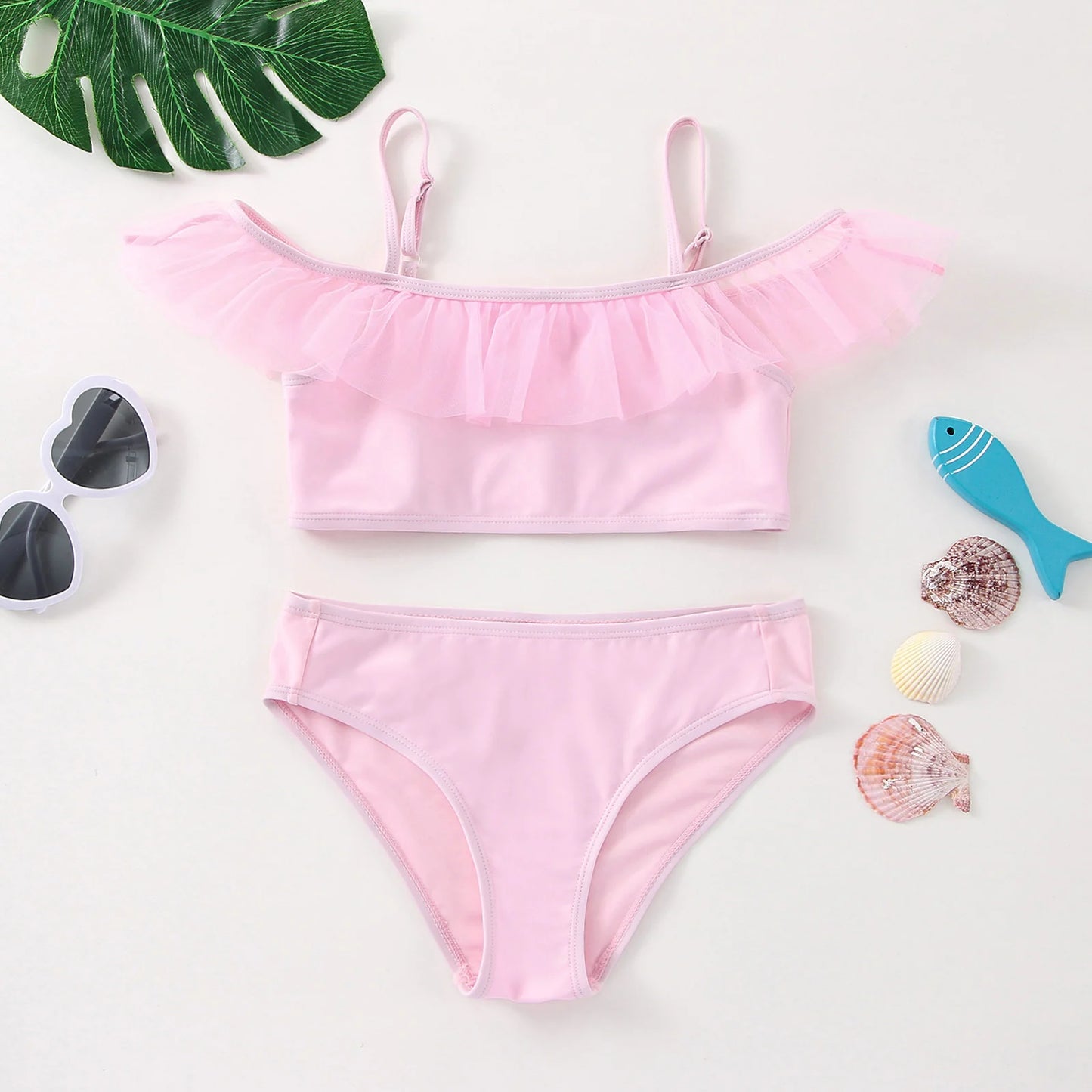 Costume Da Bagno “Bichini” da Bambina. Design Moderno, in Tante Colorazioni, Comodo, Traspirante.