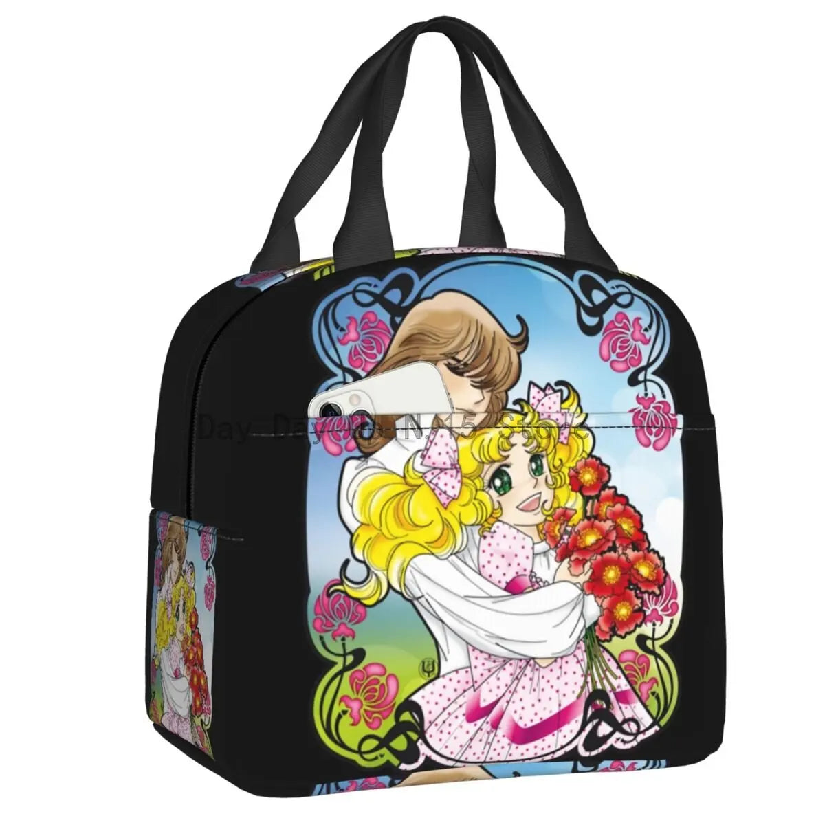 Borsa termica isolante porta vivande per bambini con immagini “Candy Candy”. Figure e colori a scelta.