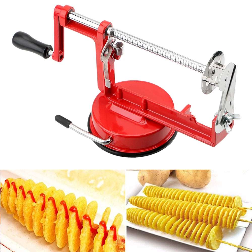 Affettatrice a spirale 3 in 1 per mele, pere,  frutta in generale, patate in acciaio inossidabile.