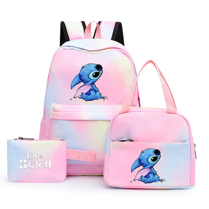 Zaino, borsetta e astuccio immagini 3D  cartoni animati, in nylon poliestere.  Spazioso e alla Moda, Perfetto per Scuola, Viaggi e Tempo Libero.