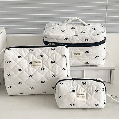 🧳 Beauty-Case Organizer da Viaggio – 3 Misure in Cotone e Nylon | Eleganza, Praticità e Capacità.