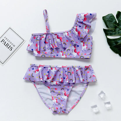 Costume Da Bagno “Bichini” da Bambina. Design Moderno, in Tante Colorazioni, Comodo, Traspirante.