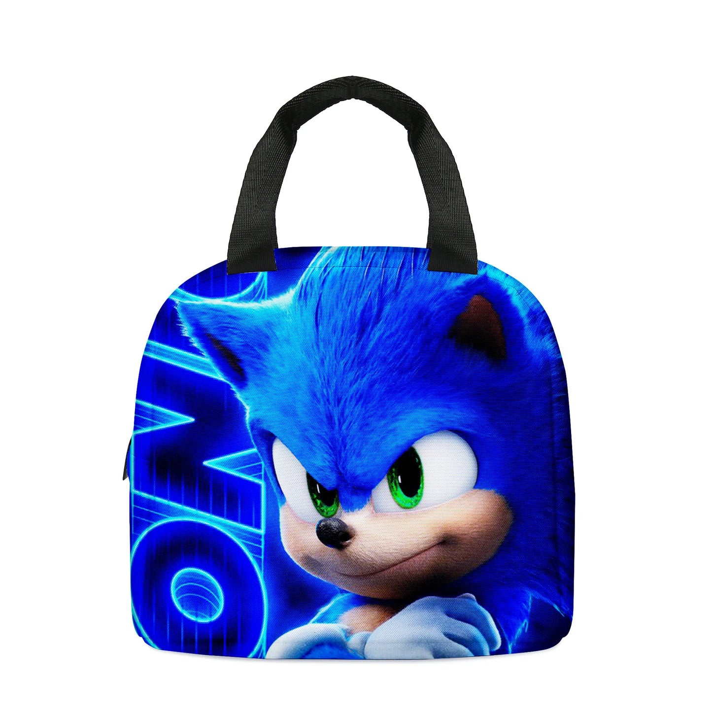 Zaino-borsa-astuccio immagini 3D  cartone animato “Sonic”, in nylon poliestere.  Spazioso e alla Moda, Perfetto per Scuola, Viaggi e Tempo Libero.