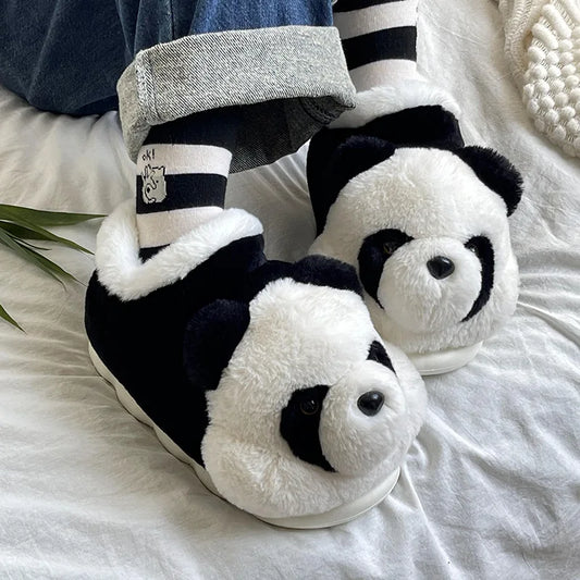 Pantofola donna/uomo invernale. Simpatiche pantofole a forma di panda, morbide, calde, antiscivolo.