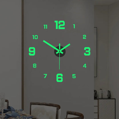 Orologio da parete luminoso 2D. Orologio creativo fai da te, adesivo da parete in acrilico 40/60 cm.