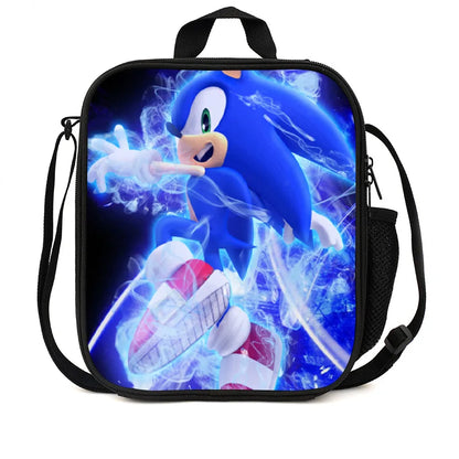 Zaino-borsa-astuccio immagini 3D  cartone animato “Sonic”, in nylon poliestere.  Spazioso e alla Moda, Perfetto per Scuola, Viaggi e Tempo Libero.