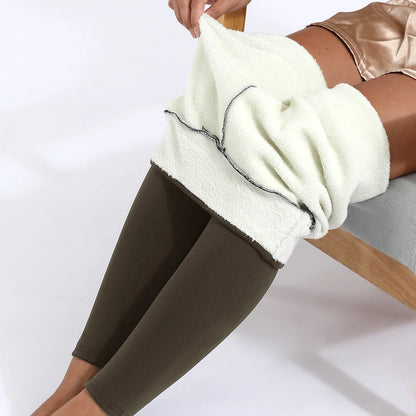 Leggins da donna invernali con imbottitura in pile. Sportivi/casual.